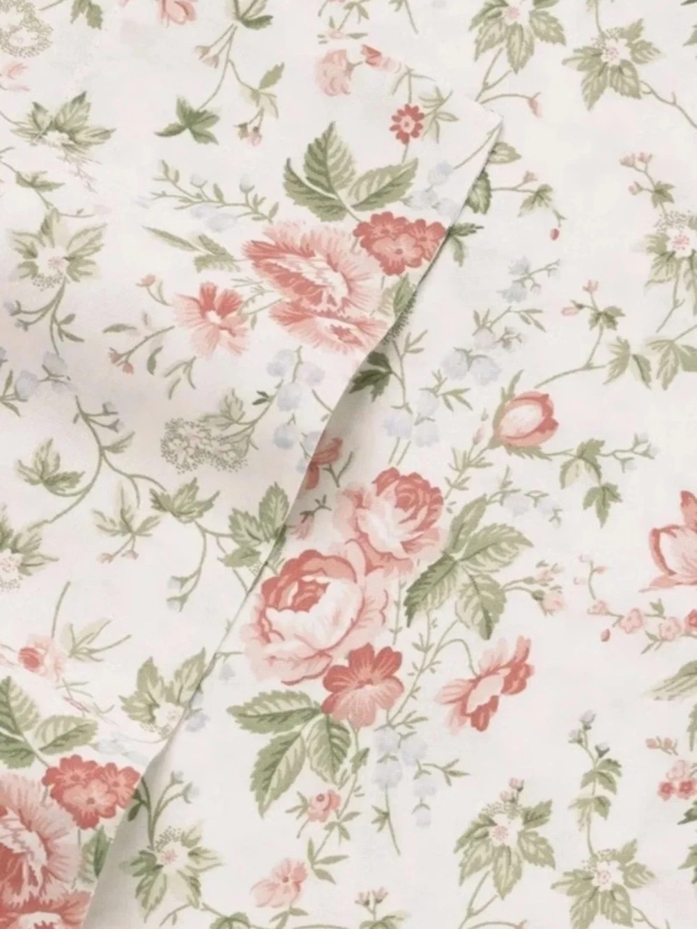 Laura Ashley King Lilian Floral Cotton Sateen 4Pc Sheet Set 300TC NEW